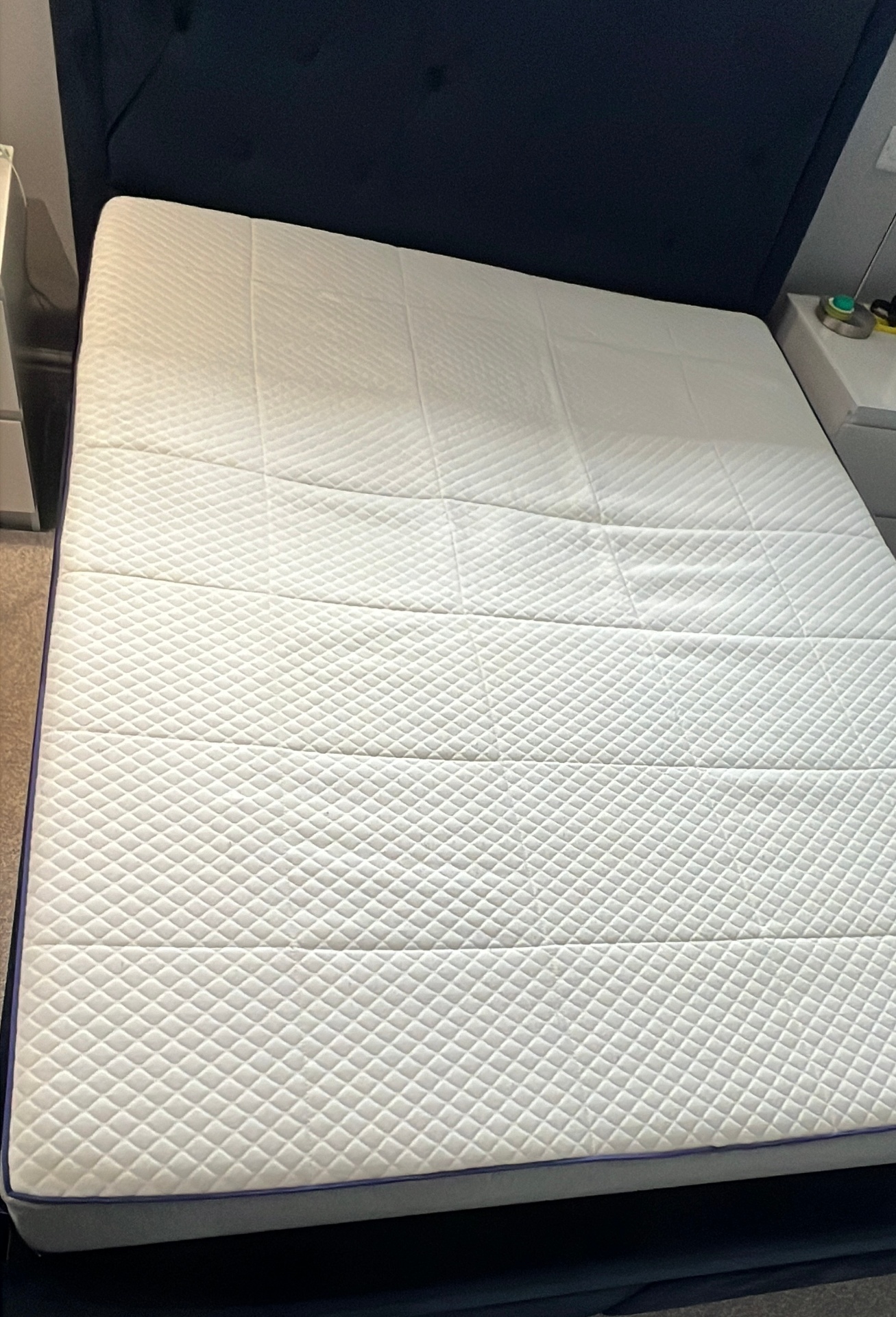 Sweat-marked mattress refreshed in Stafford, after professional cleaning